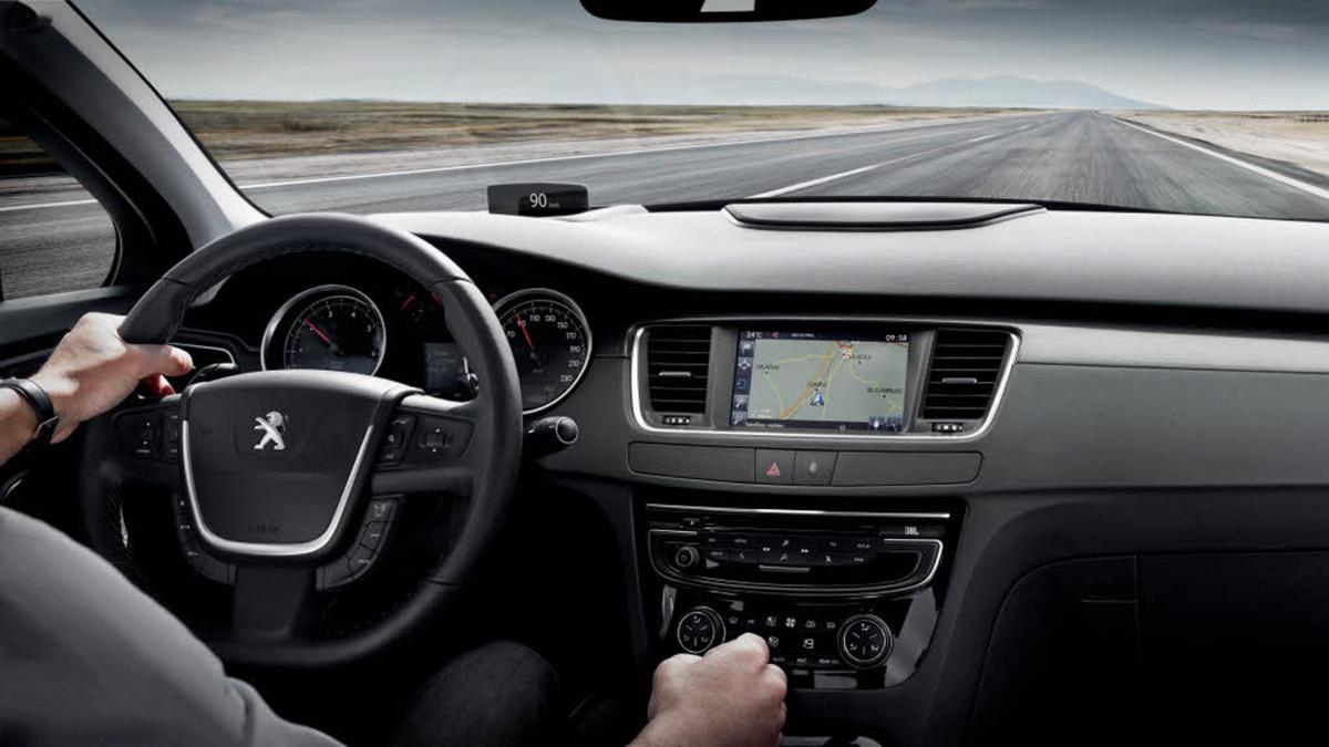 Peugeot interior with the navigation system